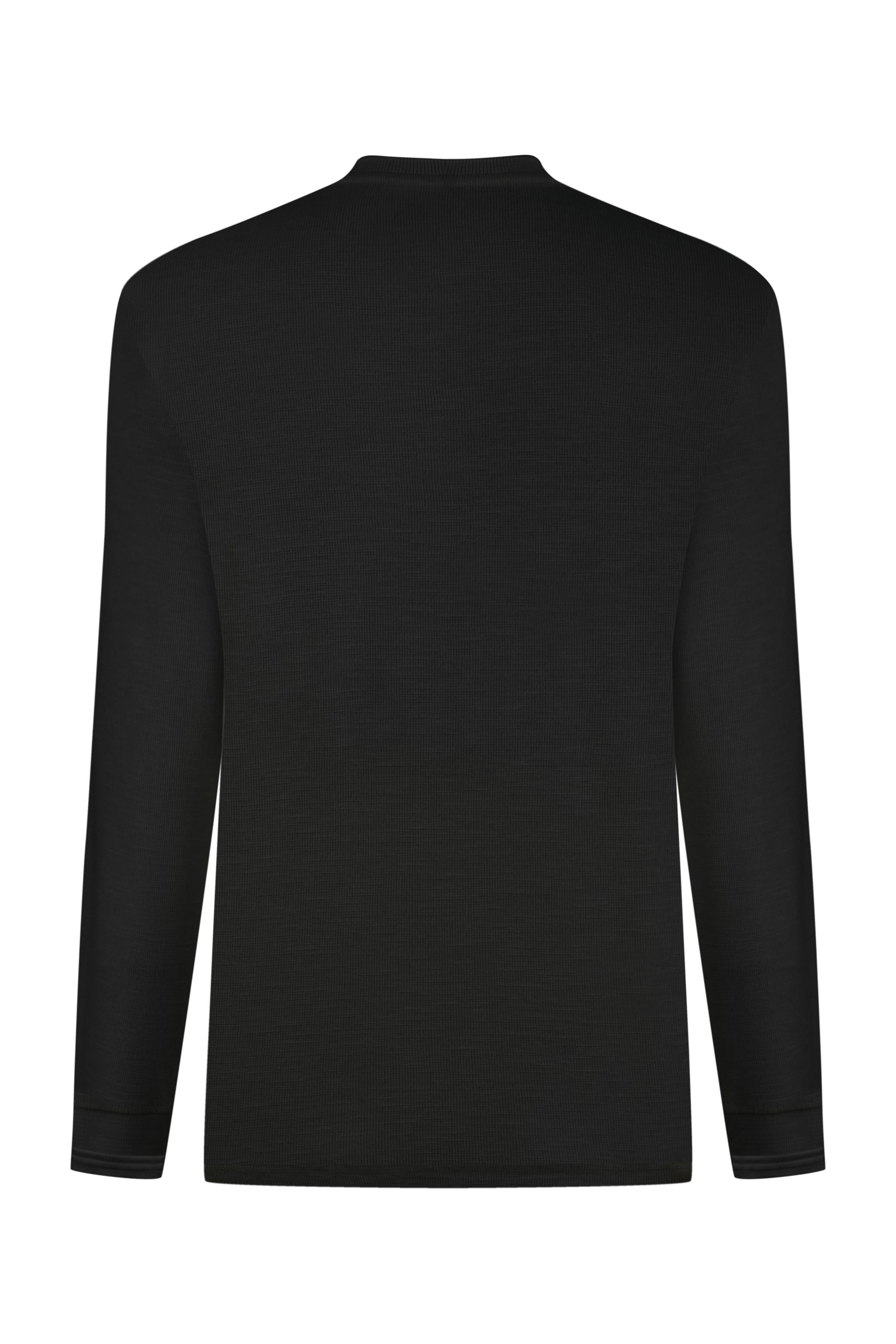 DÜĞMELİ DOKULU UZUN KOLLU T-SHIRT