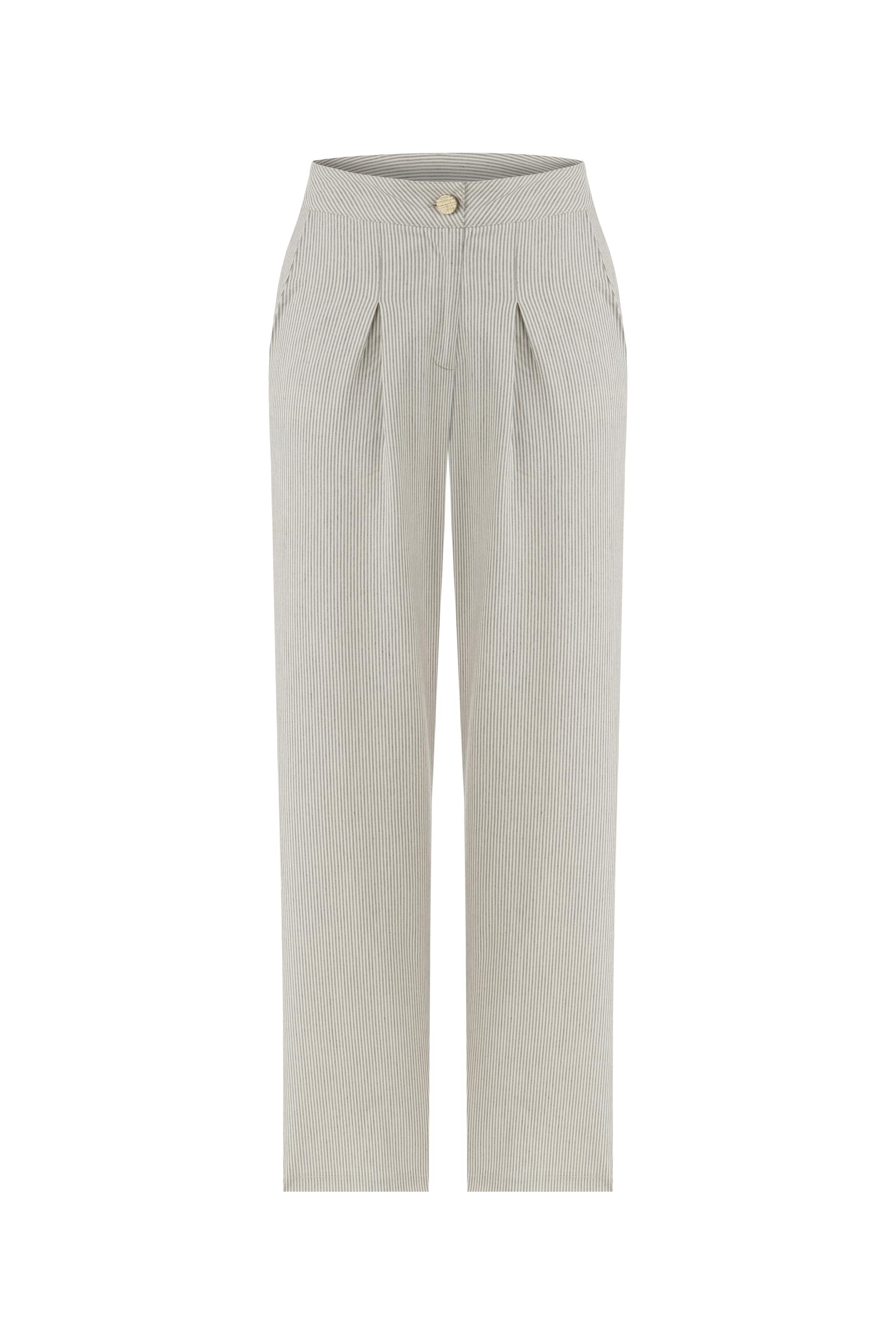 ÇİZGİLİ FLARE KESİM PANTOLON