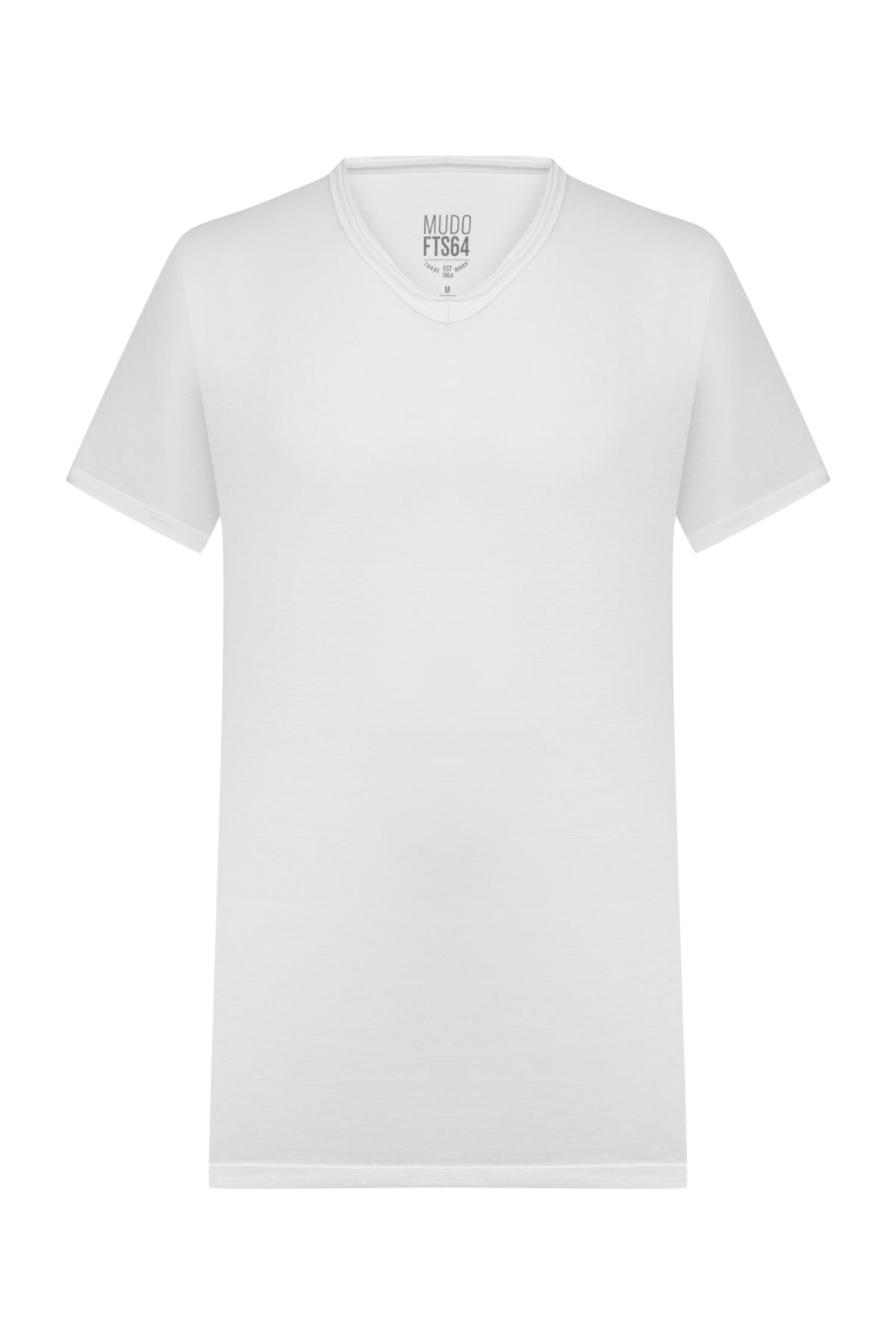 V YAKA KISA KOLLU T-SHIRT