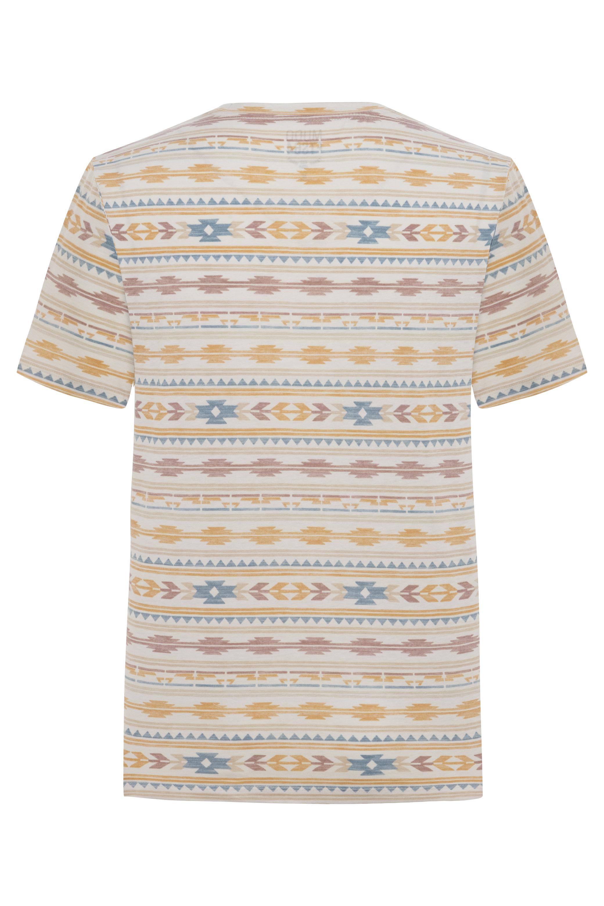 ETNİK DESENLİ BİSİKLET YAKA T-SHIRT