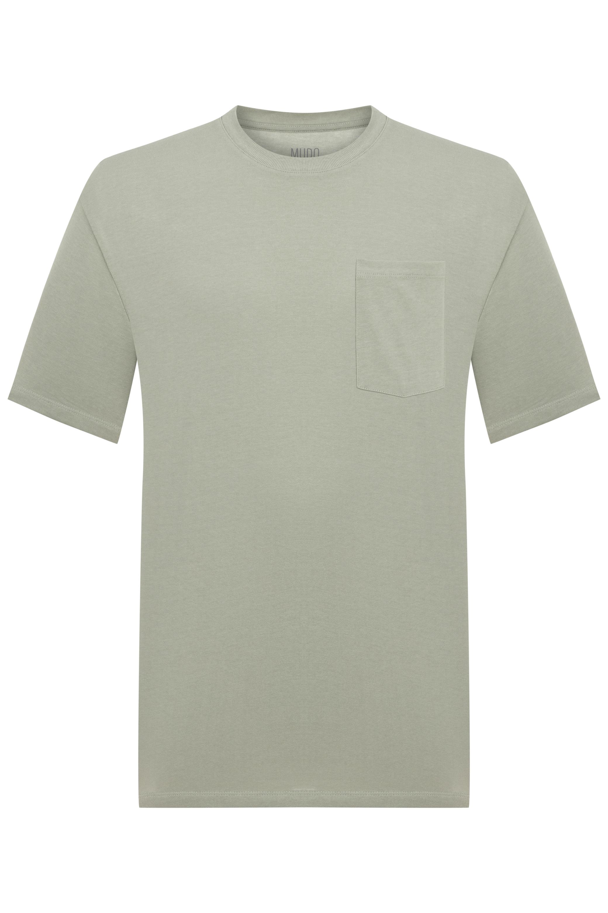 CEP DETAYLI BİSİKLET YAKA KISA KOLLU T-SHIRT