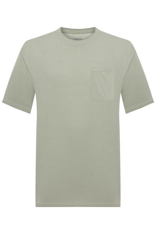  CEP DETAYLI BİSİKLET YAKA KISA KOLLU T-SHIRT