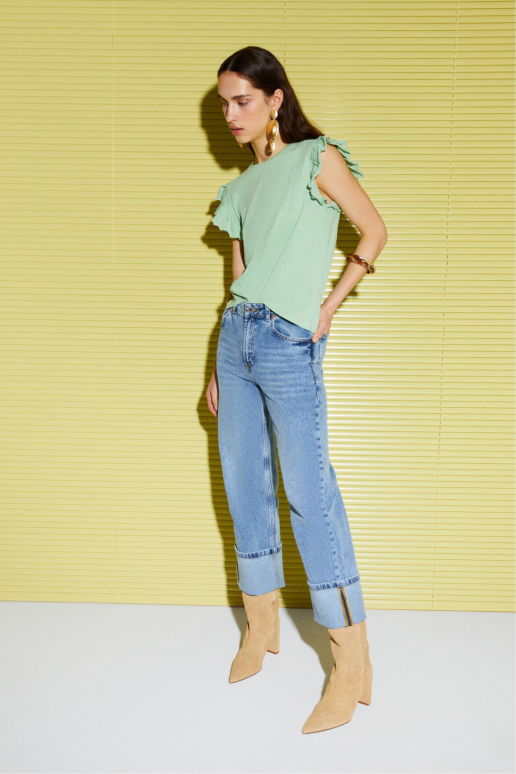 FIRFIR DETAYLI BİSİKLET YAKA T-SHIRT