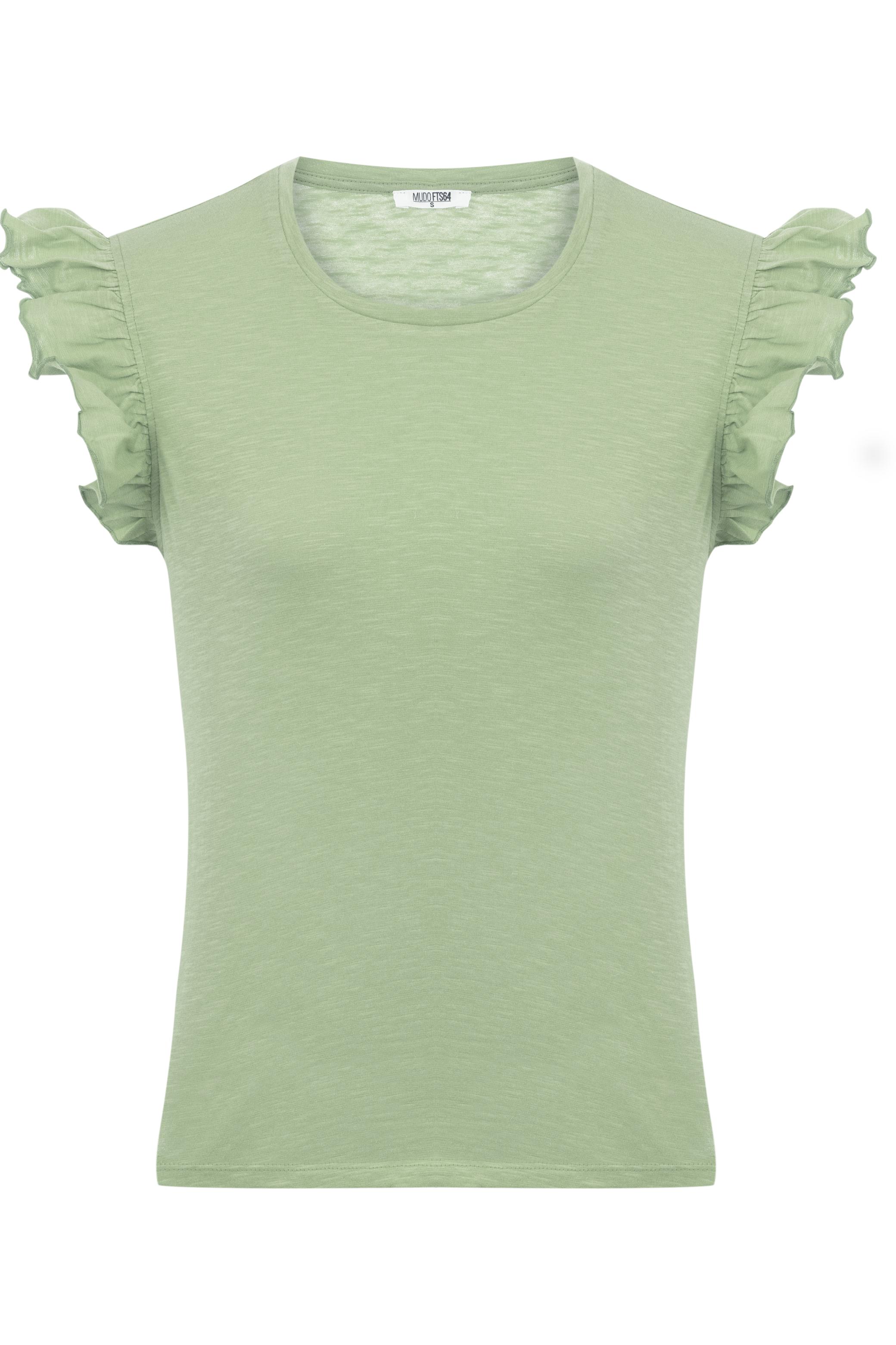 FIRFIR DETAYLI BİSİKLET YAKA T-SHIRT