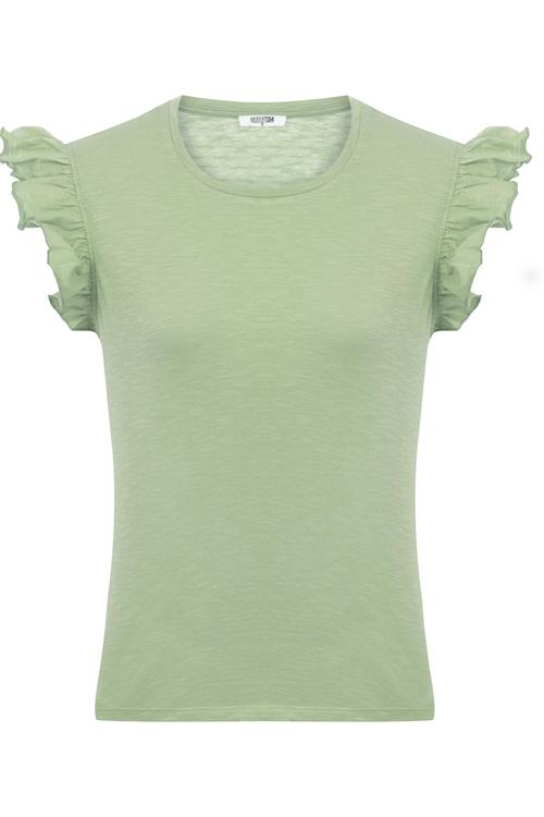  FIRFIR DETAYLI BİSİKLET YAKA T-SHIRT