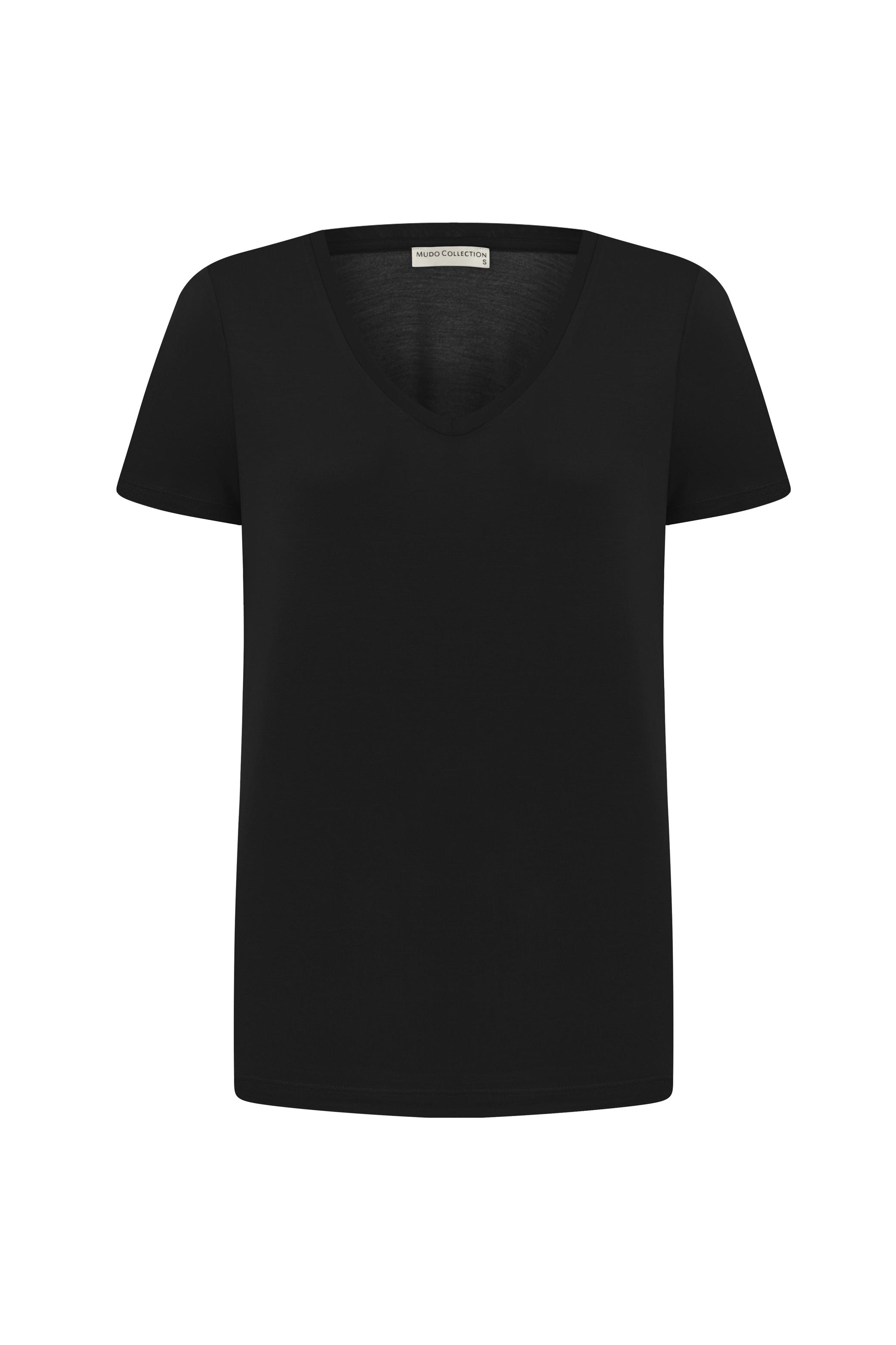 V YAKA KISA KOLLU VİSKON T-SHIRT