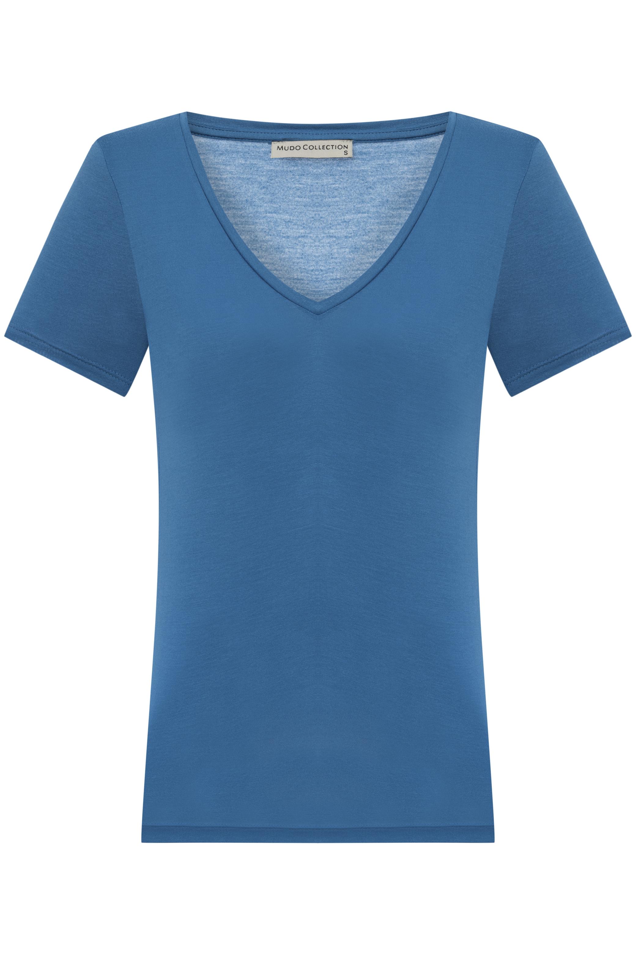 V YAKA KISA KOLLU VİSKON T-SHIRT