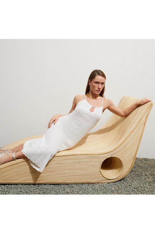  İNCE ASKILI UZUN ÖRME ELBİSE