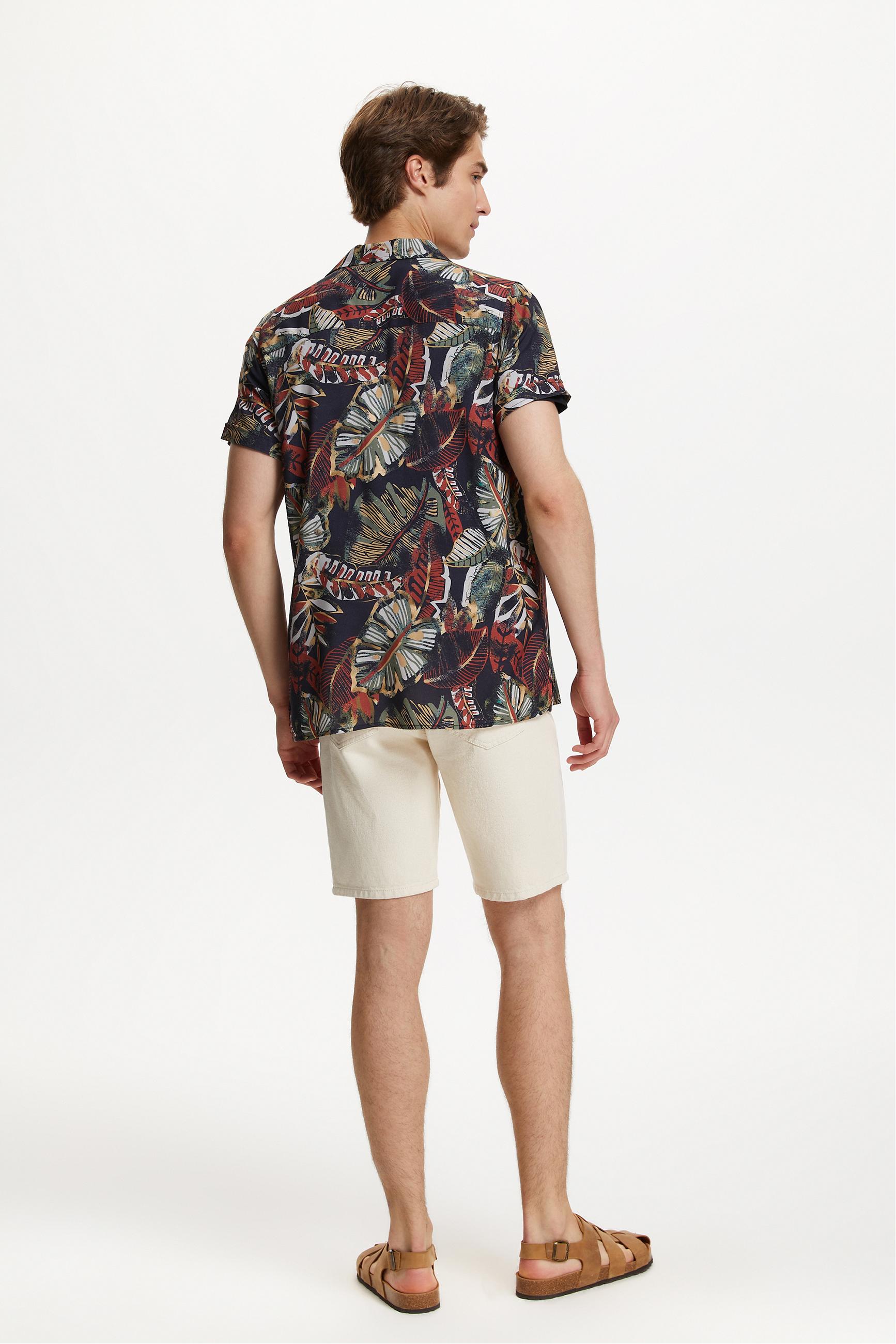 DESENLİ KISA KOLLU REGULAR FIT GÖMLEK