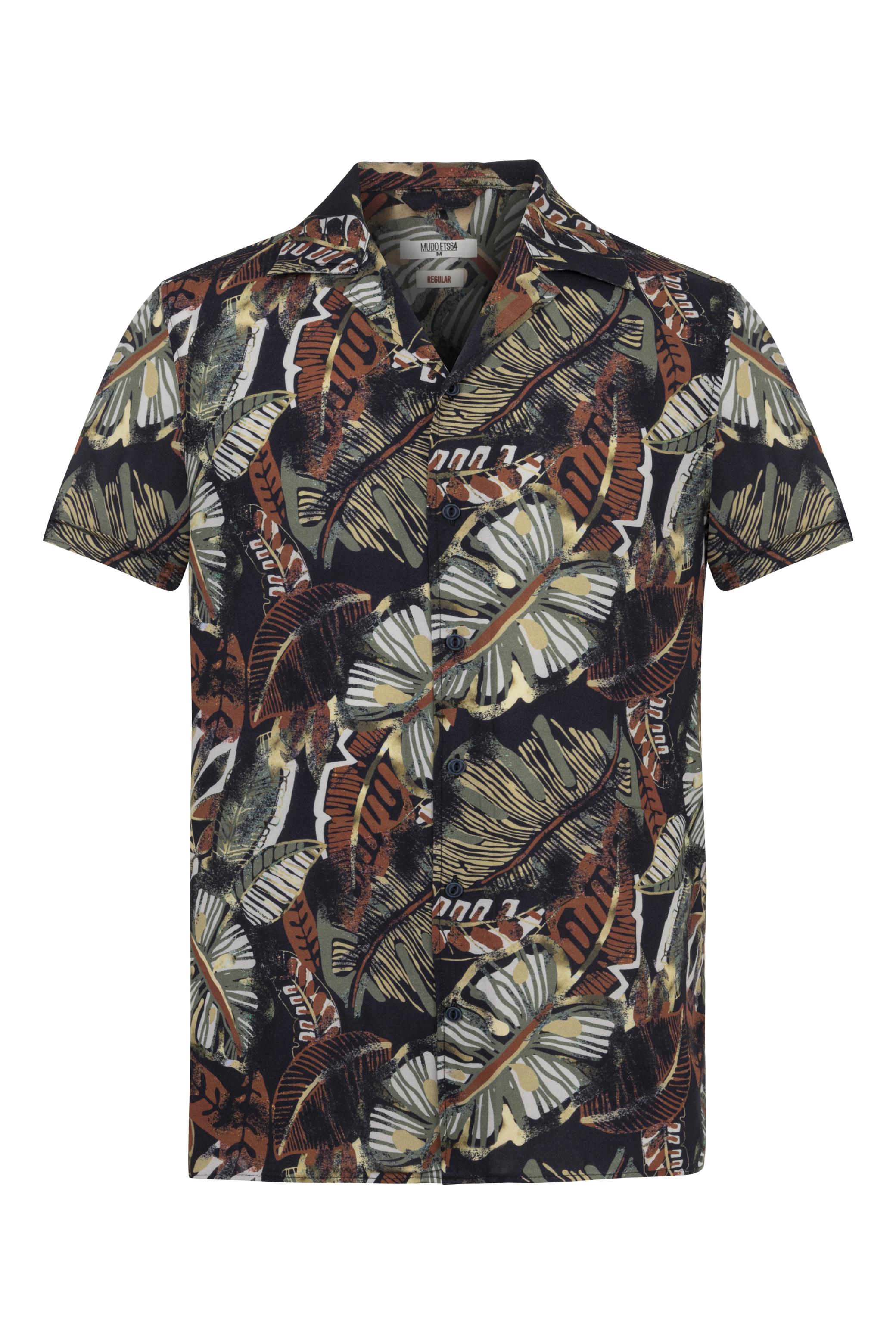 DESENLİ KISA KOLLU REGULAR FIT GÖMLEK