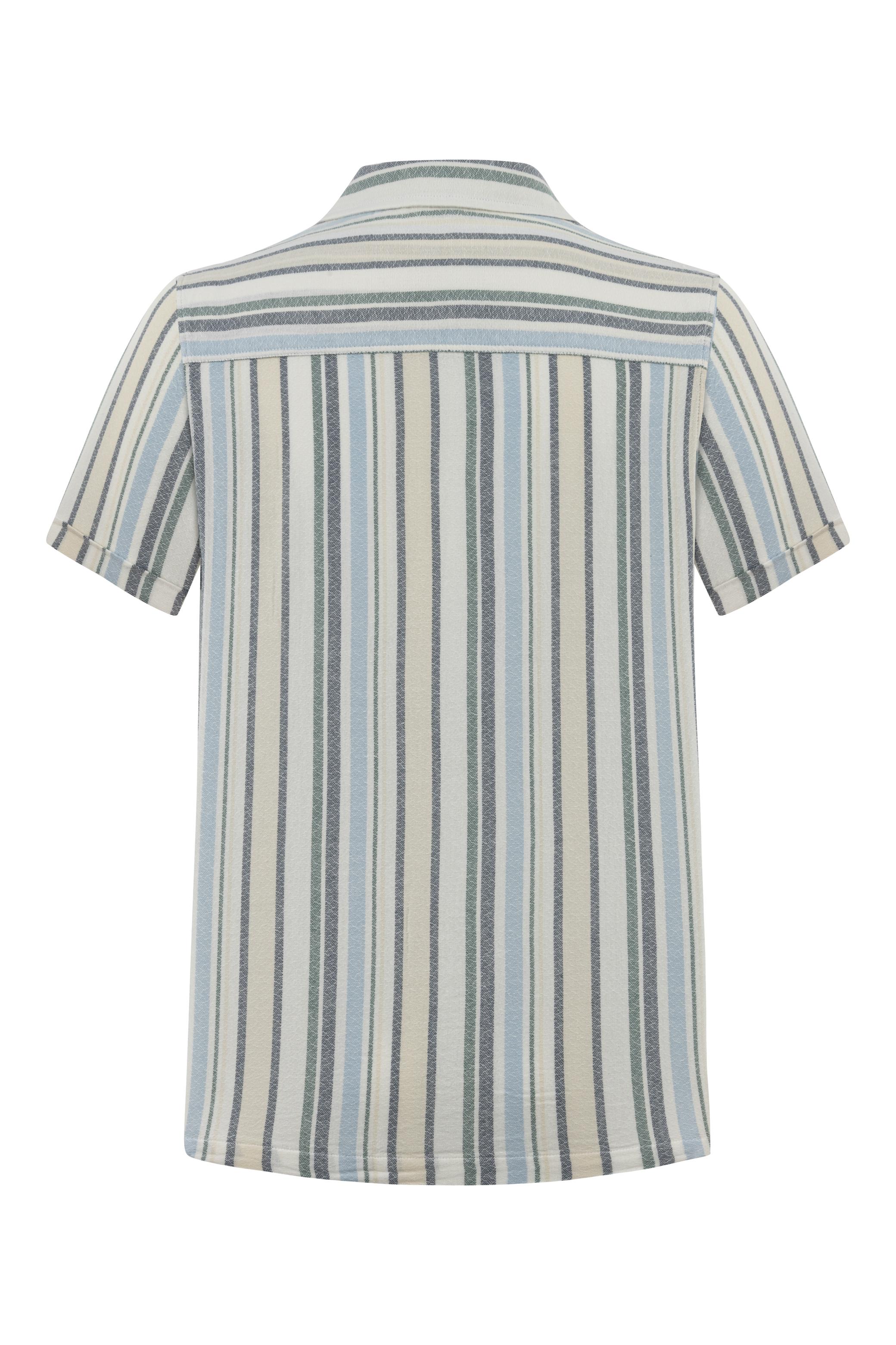 ÇİZGİLİ KISA KOLLU REGULAR FIT GÖMLEK