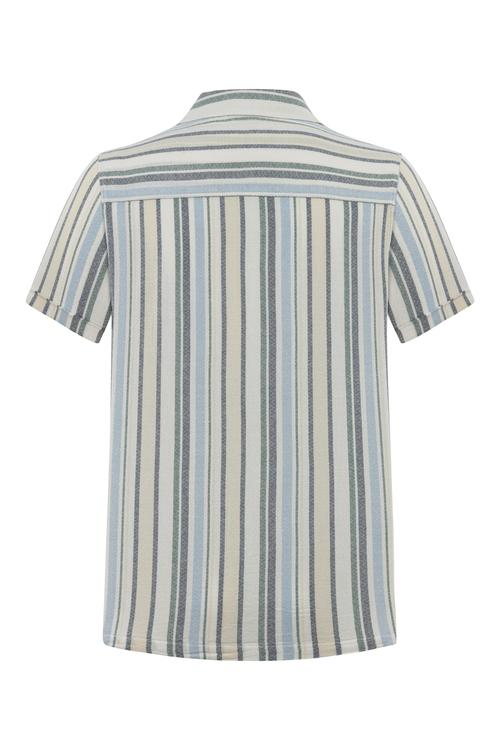  ÇİZGİLİ KISA KOLLU REGULAR FIT GÖMLEK