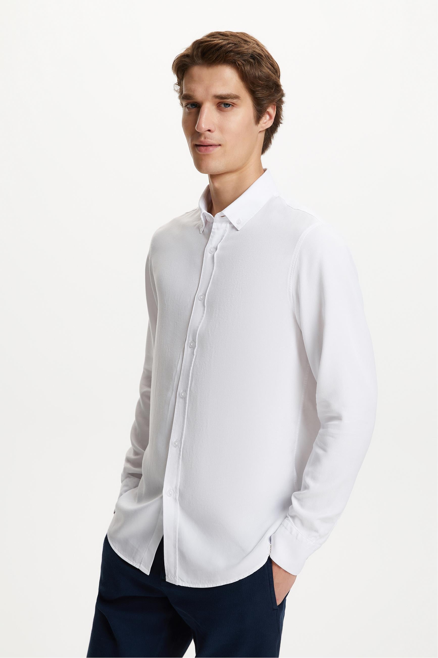 REGULAR FIT LİYOSEL GÖMLEK