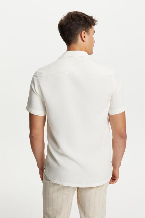  KISA KOLLU REGULAR FIT LİYOSEL GÖMLEK