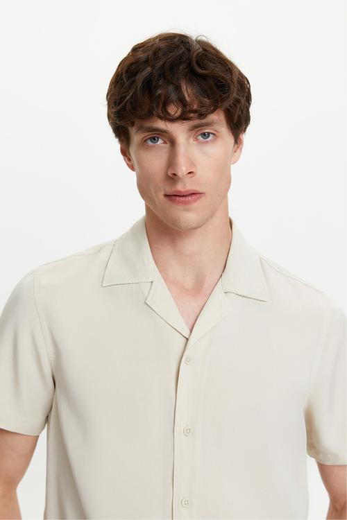  KISA KOLLU REGULAR FIT LİYOSEL GÖMLEK