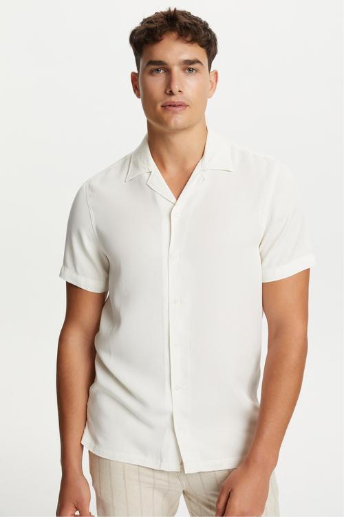  KISA KOLLU REGULAR FIT LİYOSEL GÖMLEK