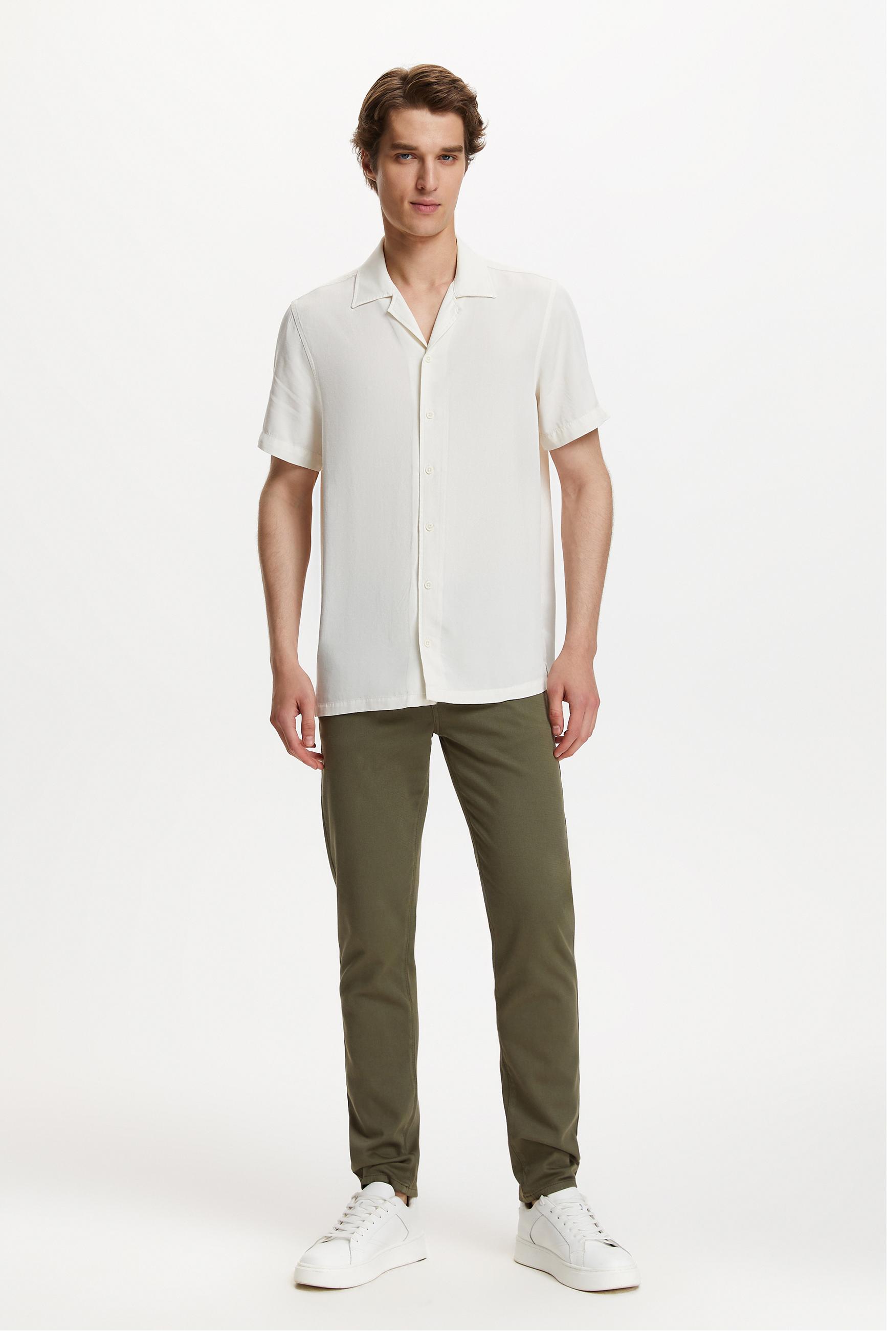 KISA KOLLU REGULAR FIT LİYOSEL GÖMLEK