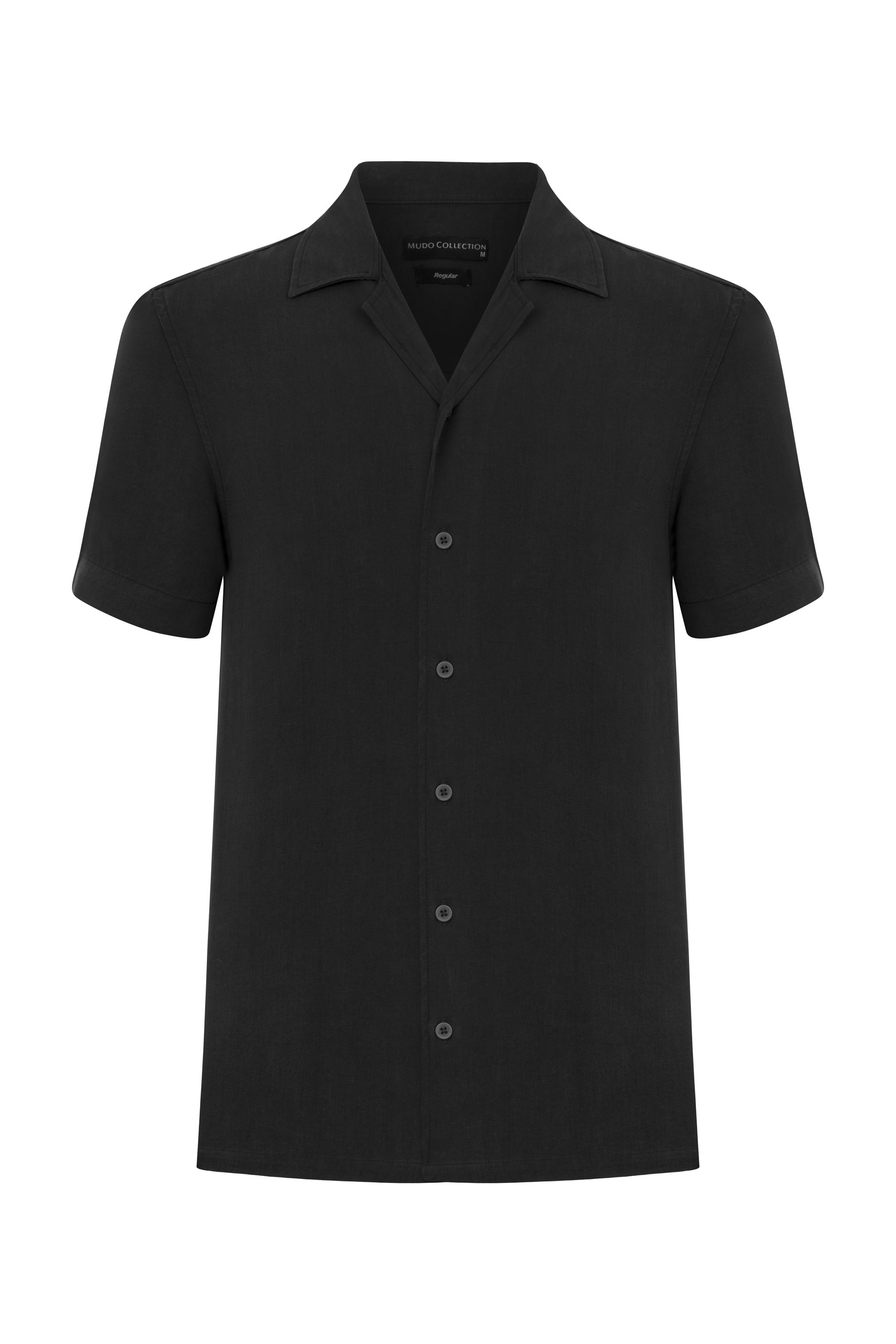 KISA KOLLU REGULAR FIT LİYOSEL GÖMLEK