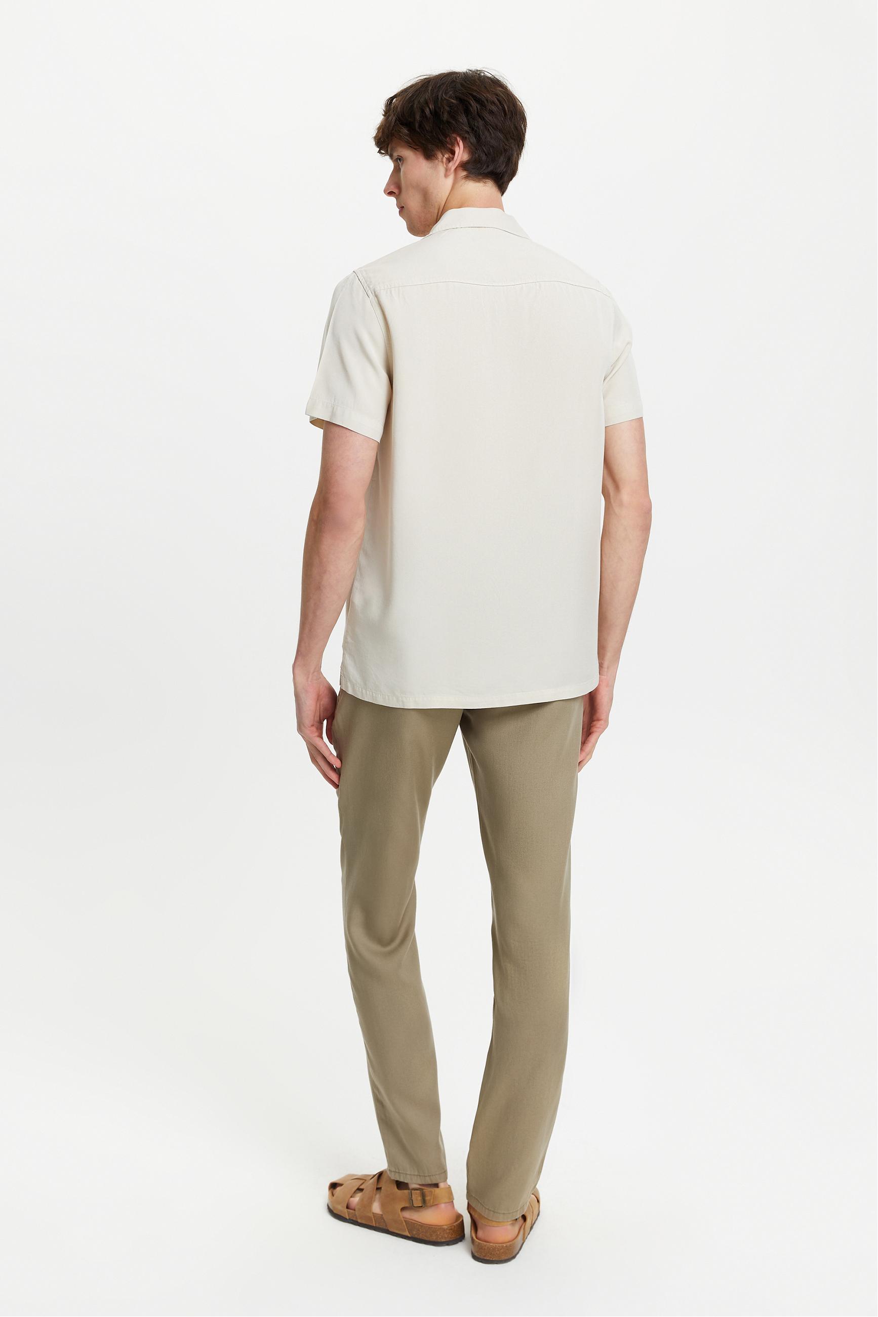 KISA KOLLU REGULAR FIT LİYOSEL GÖMLEK