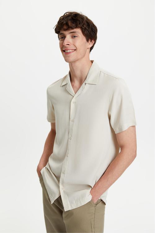  KISA KOLLU REGULAR FIT LİYOSEL GÖMLEK