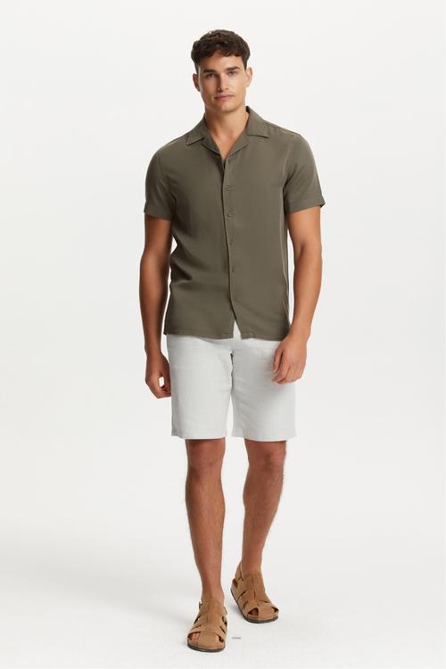  KISA KOLLU REGULAR FIT LİYOSEL GÖMLEK