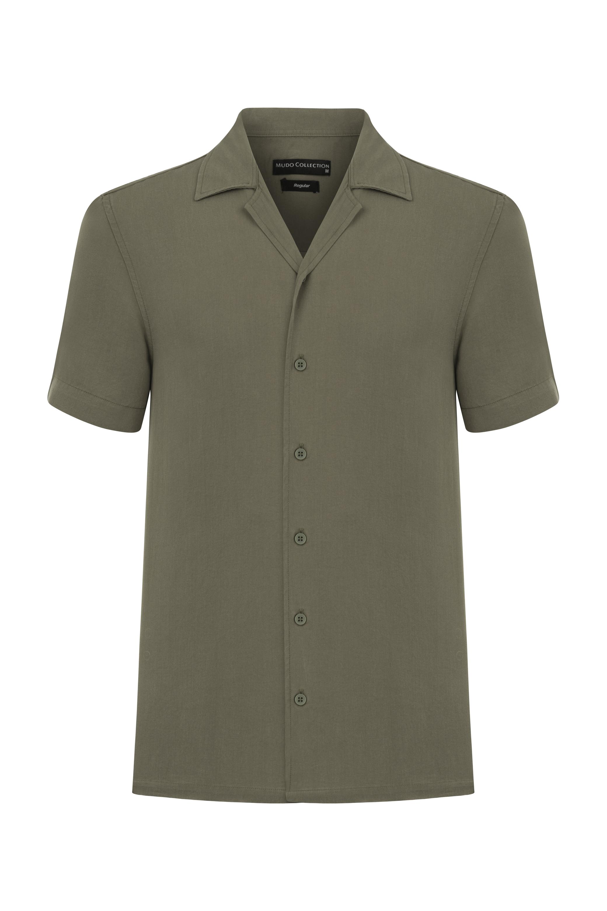 KISA KOLLU REGULAR FIT LİYOSEL GÖMLEK