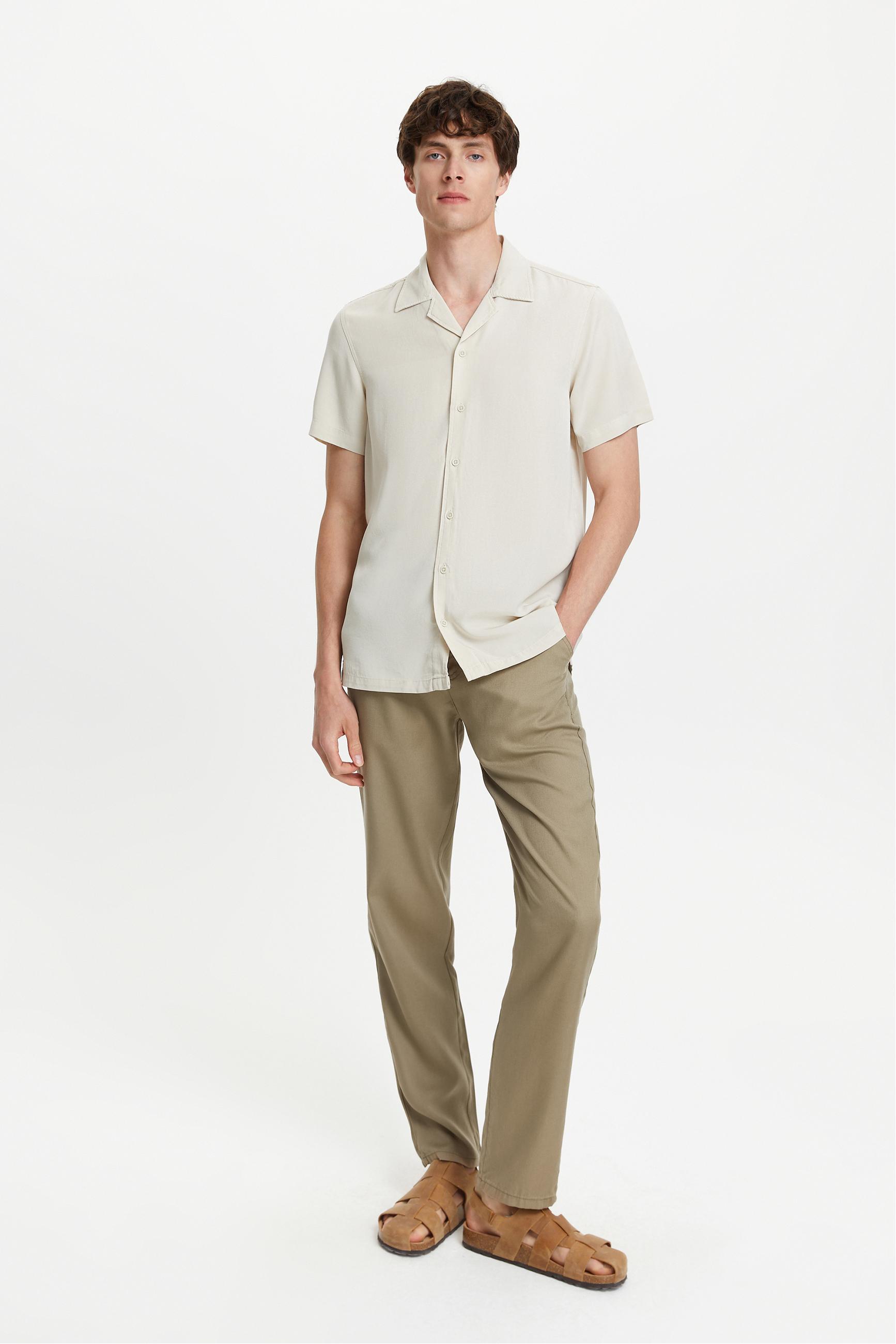 KISA KOLLU REGULAR FIT LİYOSEL GÖMLEK