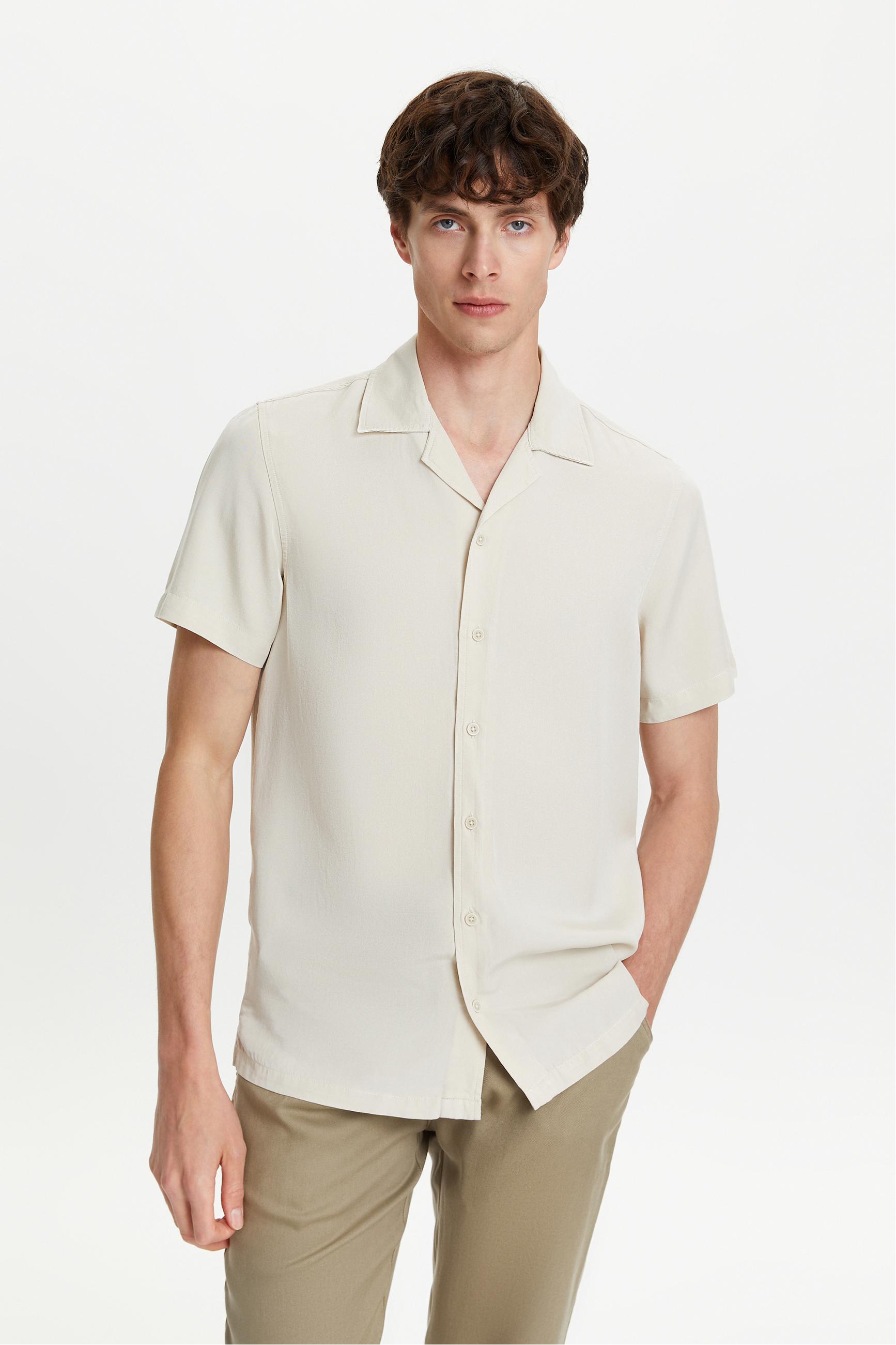 KISA KOLLU REGULAR FIT LİYOSEL GÖMLEK