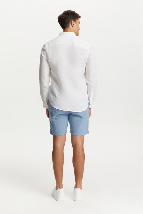  SLIM FIT KETEN GÖMLEK