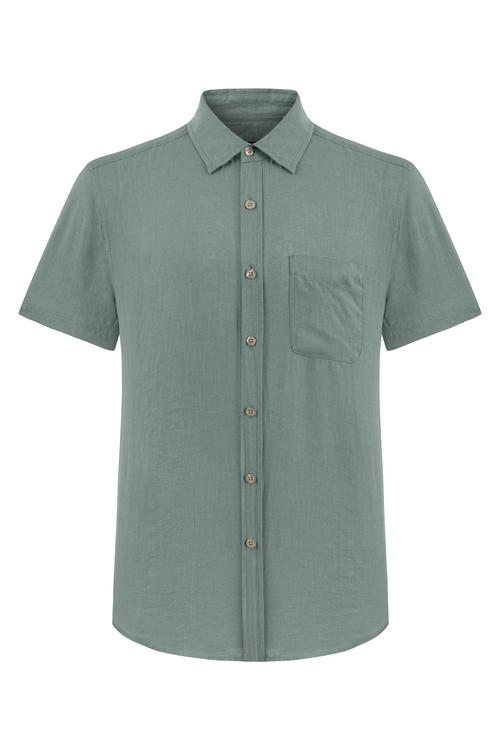  KISA KOLLU REGULAR FIT KETEN GÖMLEK