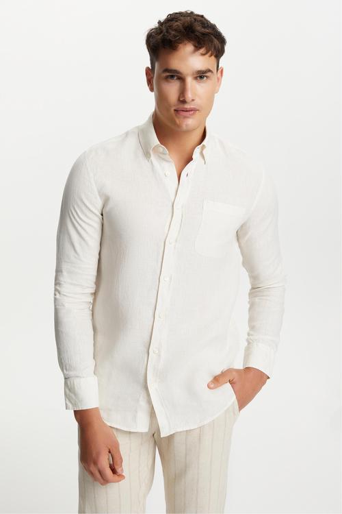  REGULAR FIT KETEN GÖMLEK