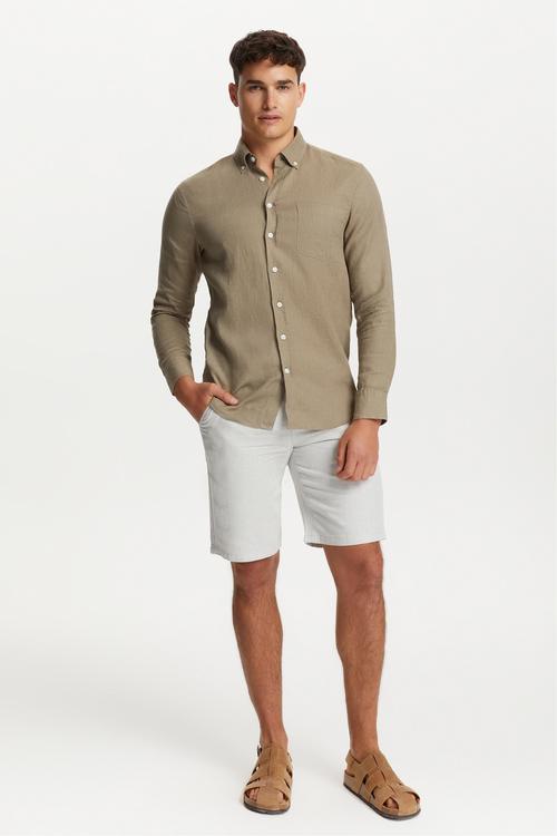  REGULAR FIT KETEN GÖMLEK