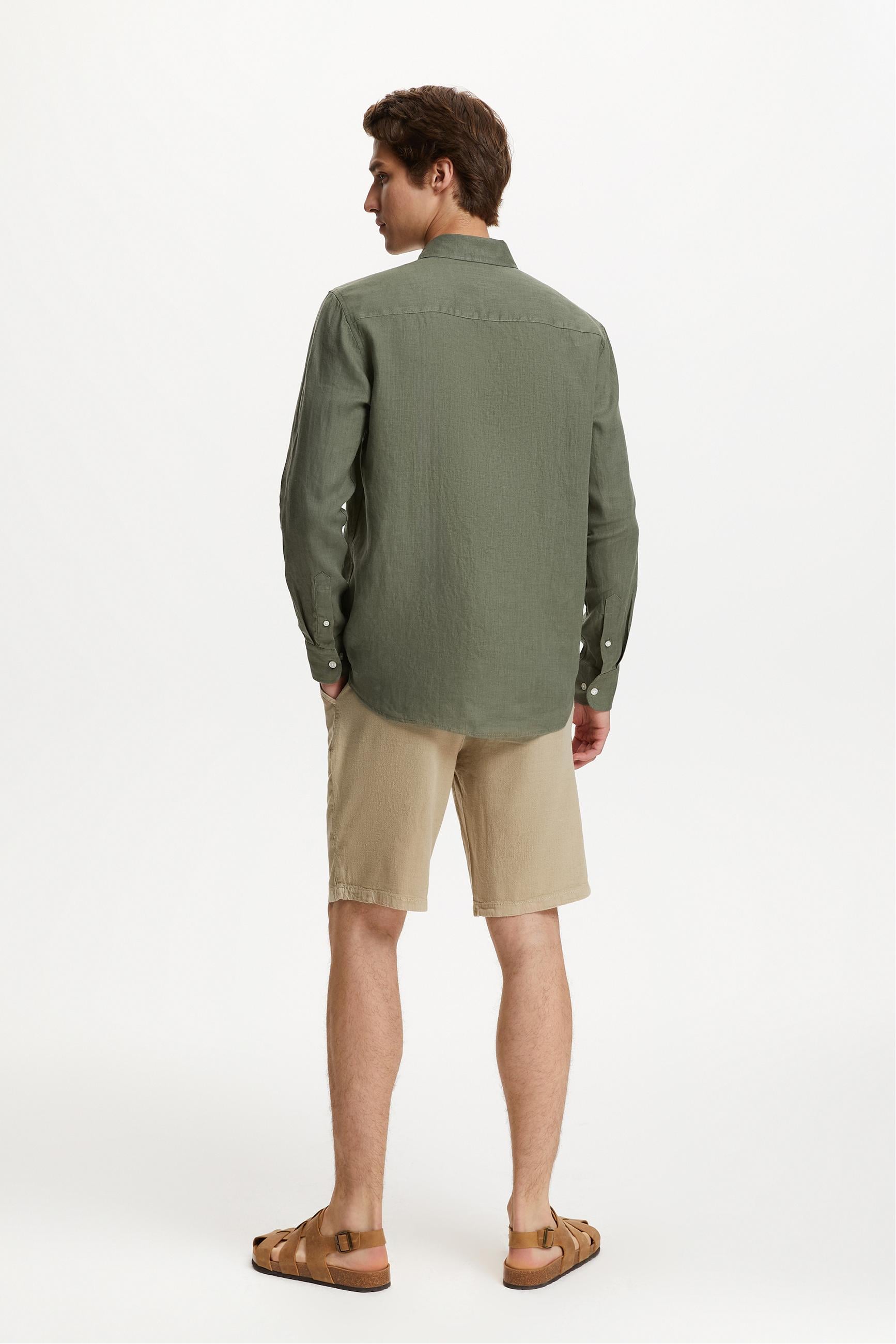 REGULAR FIT KETEN GÖMLEK