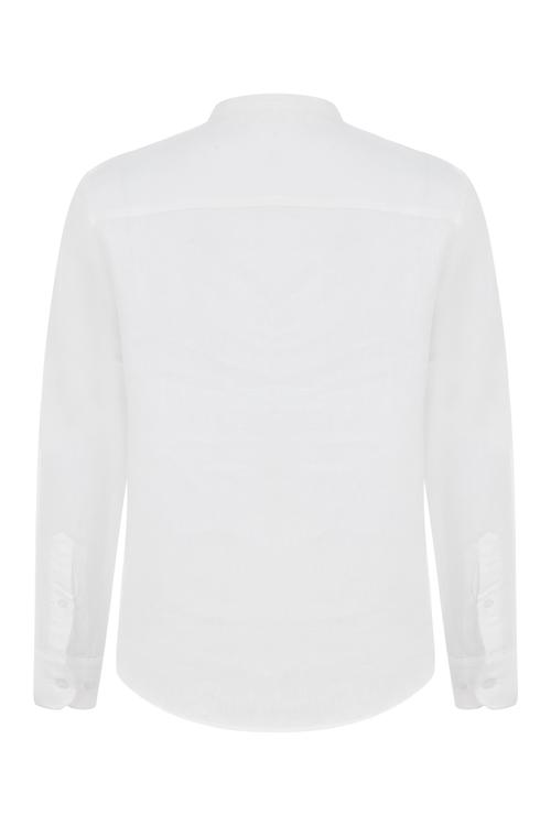  HAKİM YAKA REGULAR FIT KETEN GÖMLEK