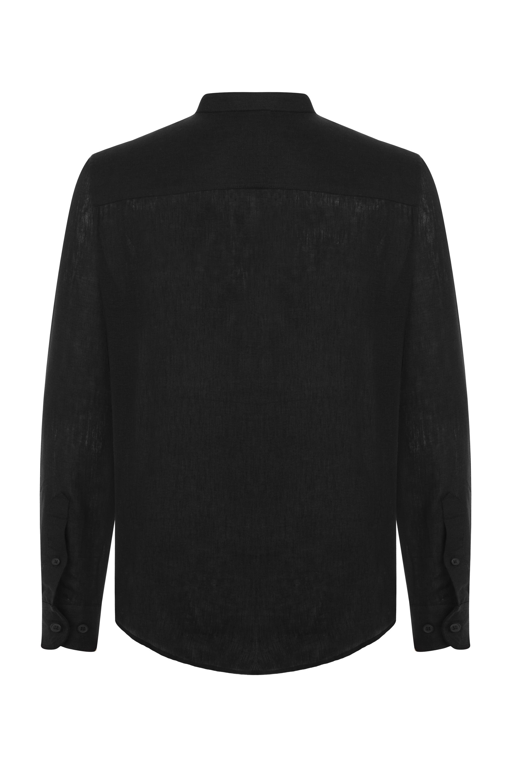 HAKİM YAKA REGULAR FIT KETEN GÖMLEK