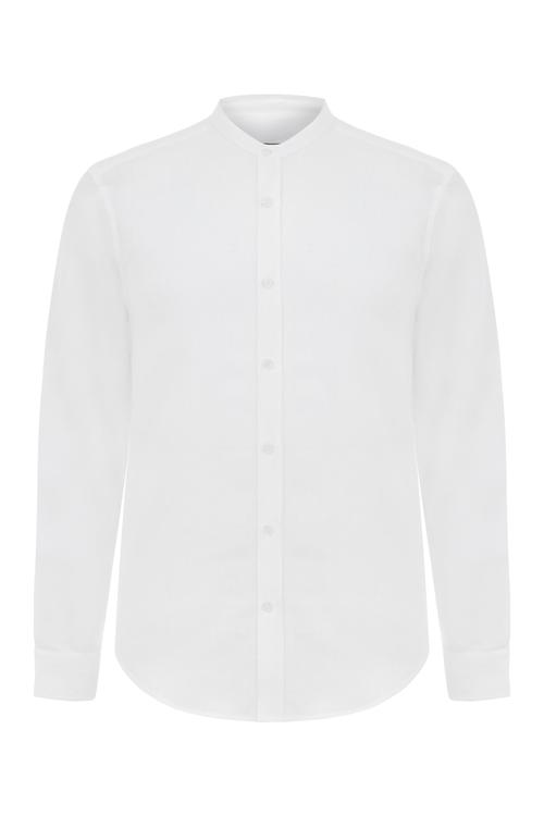  HAKİM YAKA REGULAR FIT KETEN GÖMLEK