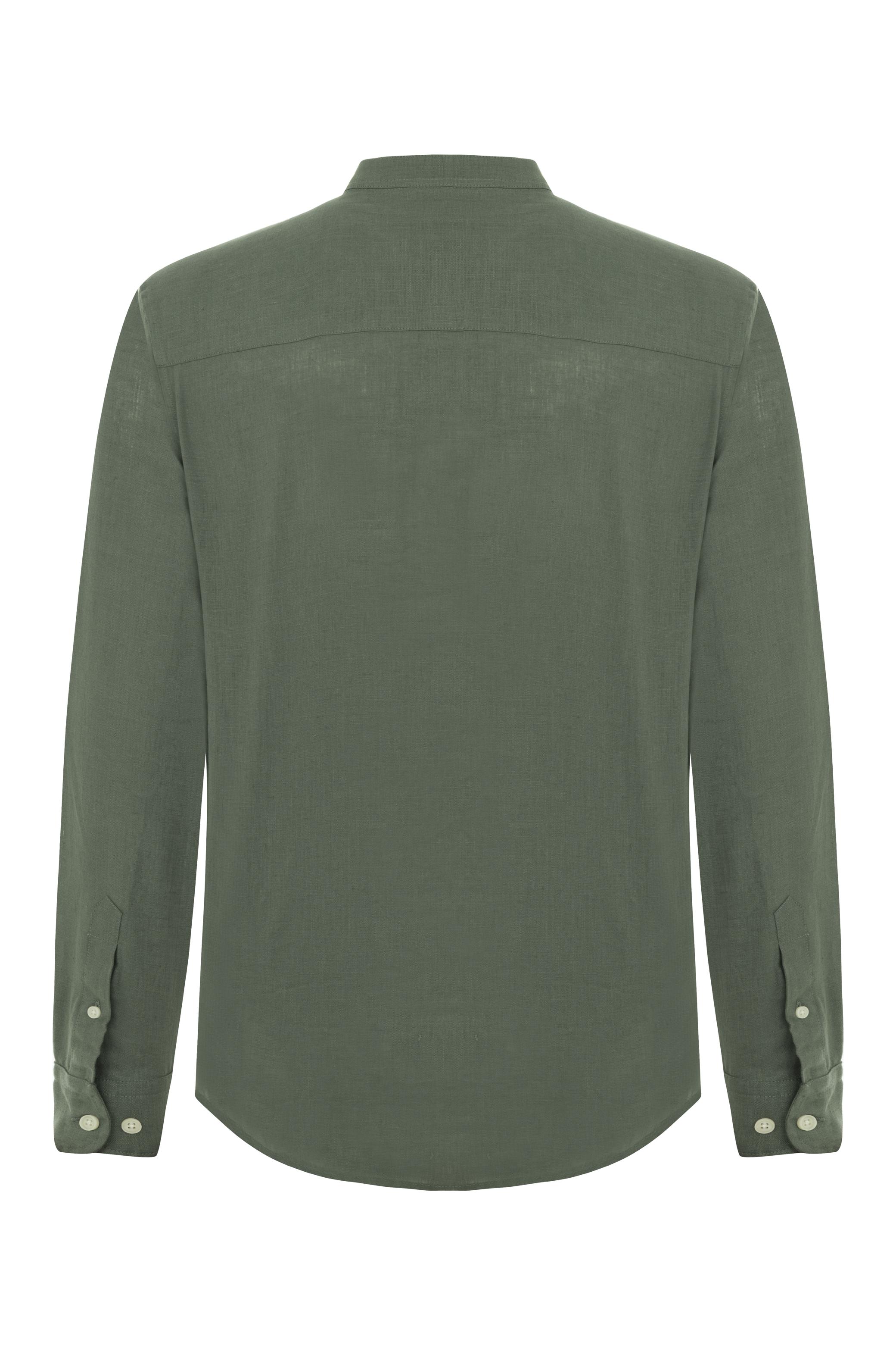 HAKİM YAKA REGULAR FIT KETEN GÖMLEK