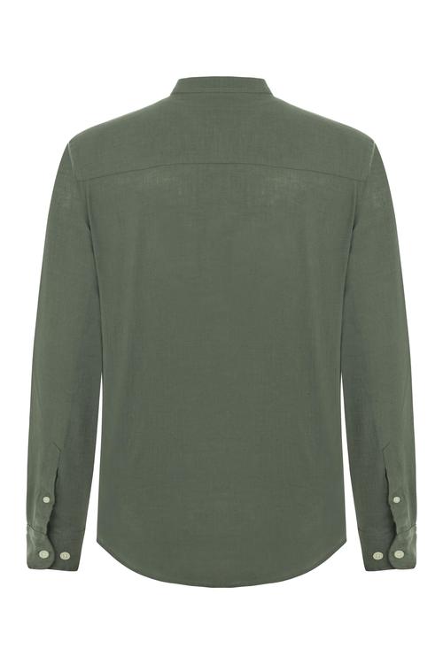  HAKİM YAKA REGULAR FIT KETEN GÖMLEK