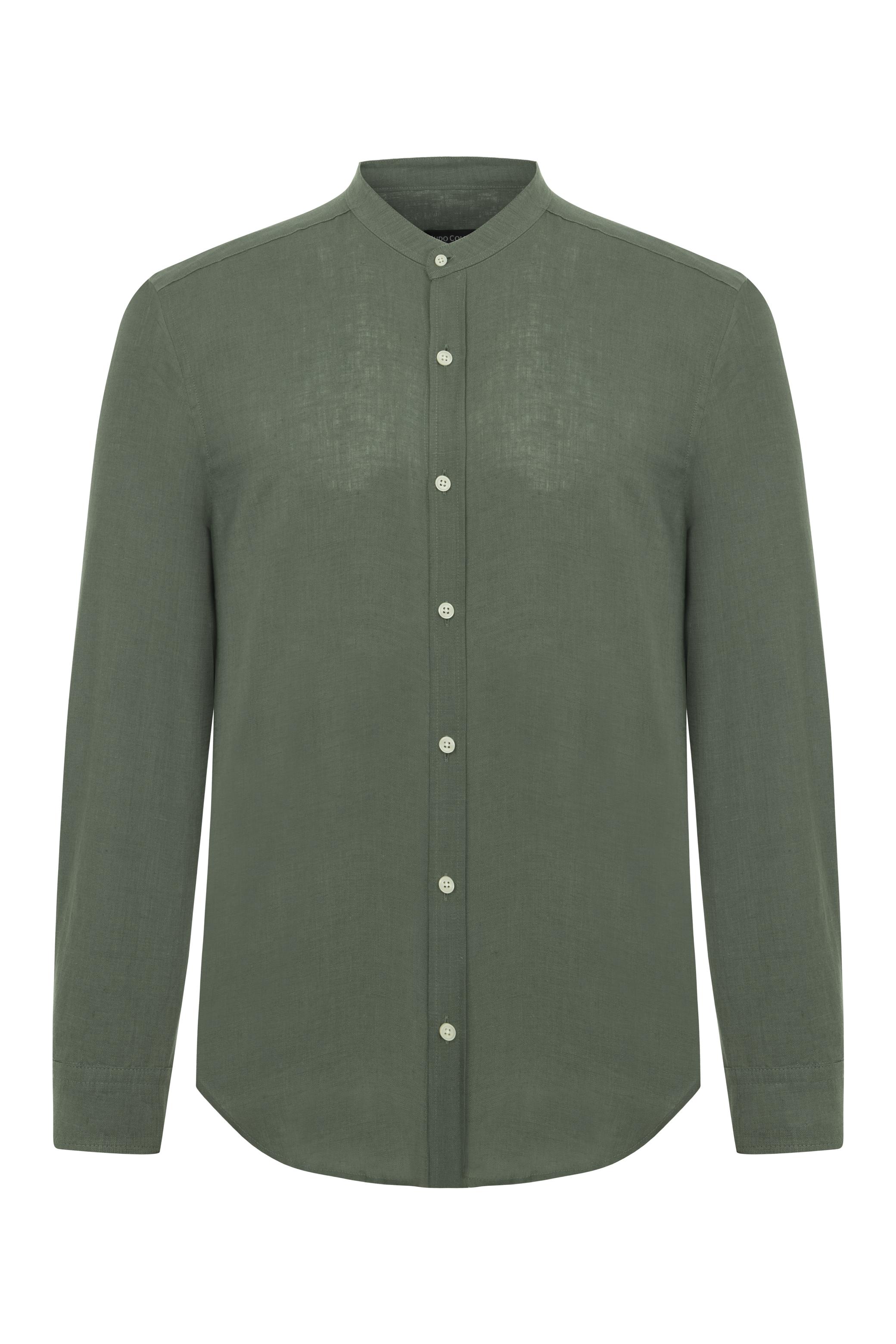 HAKİM YAKA REGULAR FIT KETEN GÖMLEK