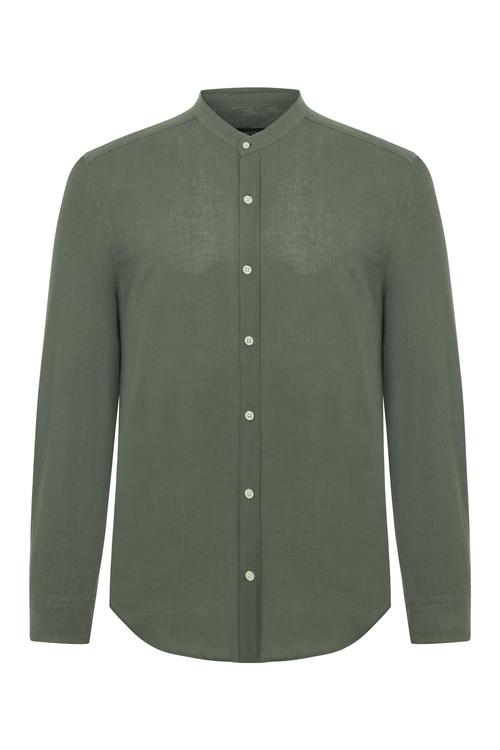  HAKİM YAKA REGULAR FIT KETEN GÖMLEK