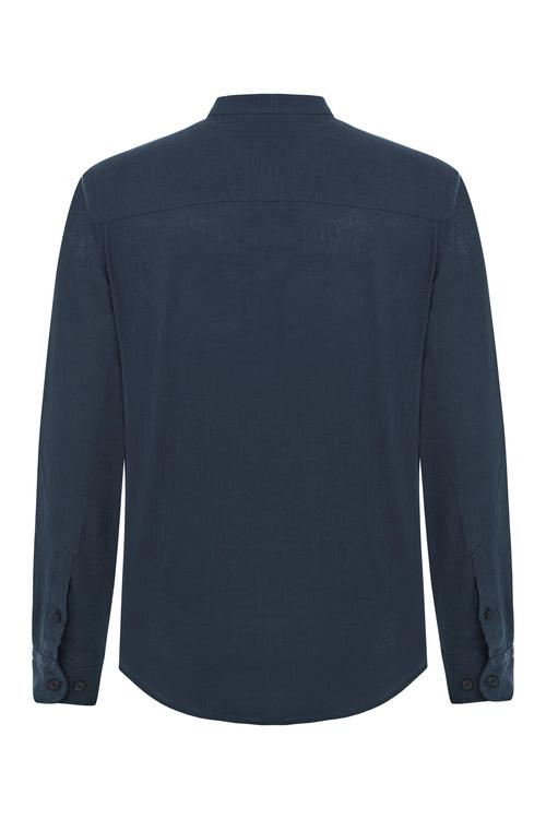  HAKİM YAKA REGULAR FIT KETEN GÖMLEK