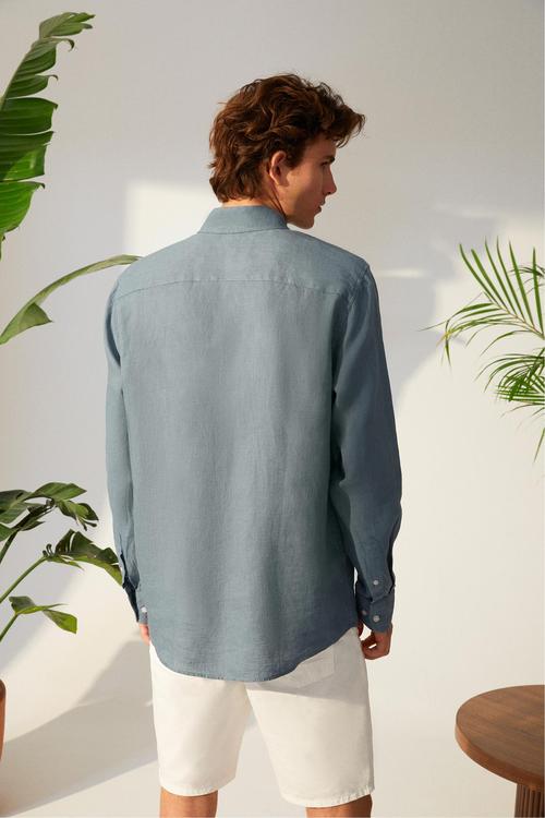  REGULAR FIT KETEN GÖMLEK