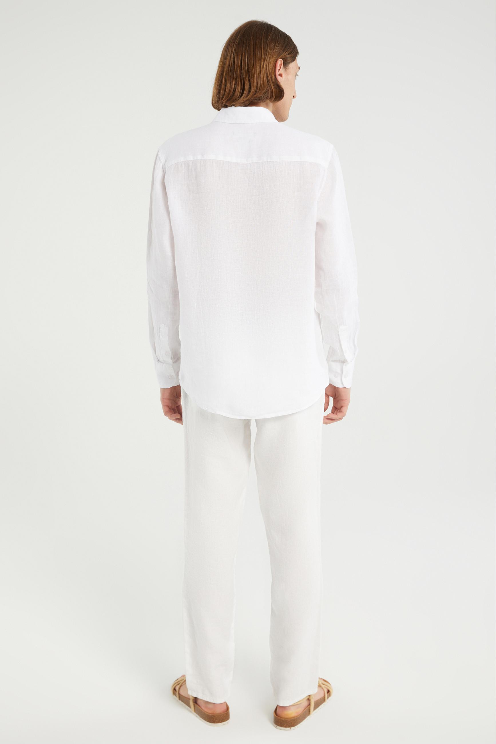 REGULAR FIT KETEN GÖMLEK