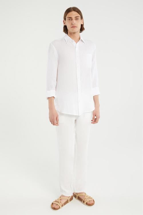  REGULAR FIT KETEN GÖMLEK