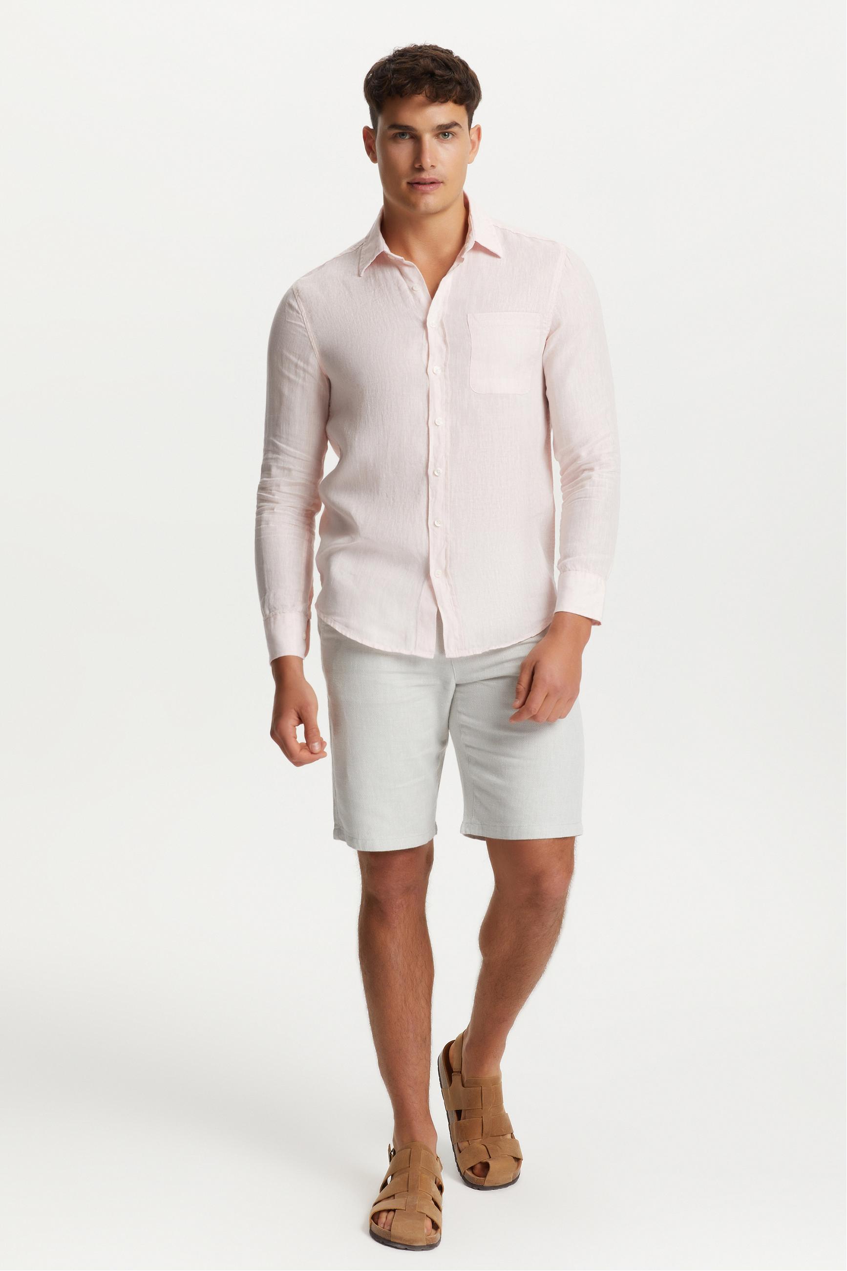 REGULAR FIT KETEN GÖMLEK