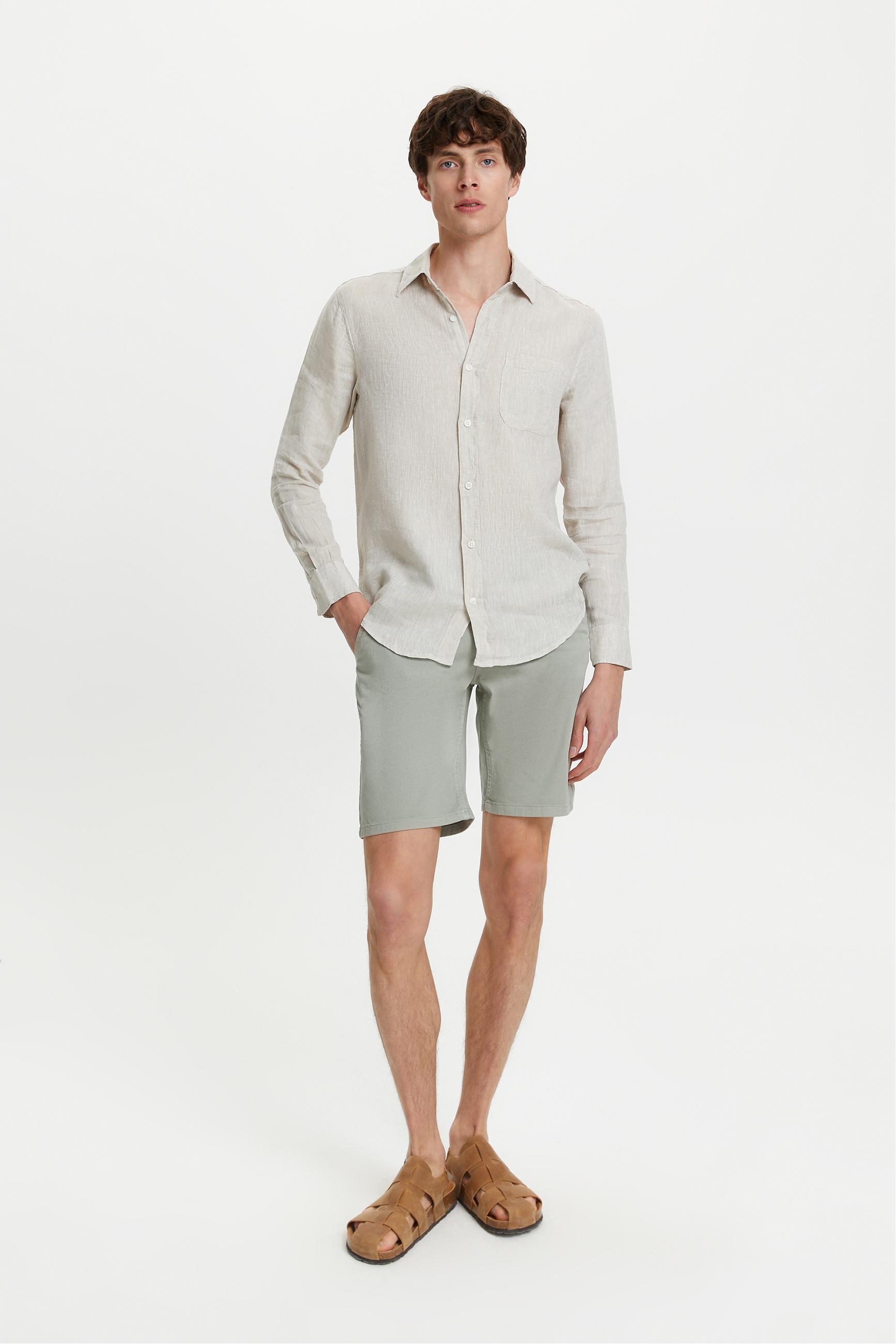 REGULAR FIT KETEN GÖMLEK