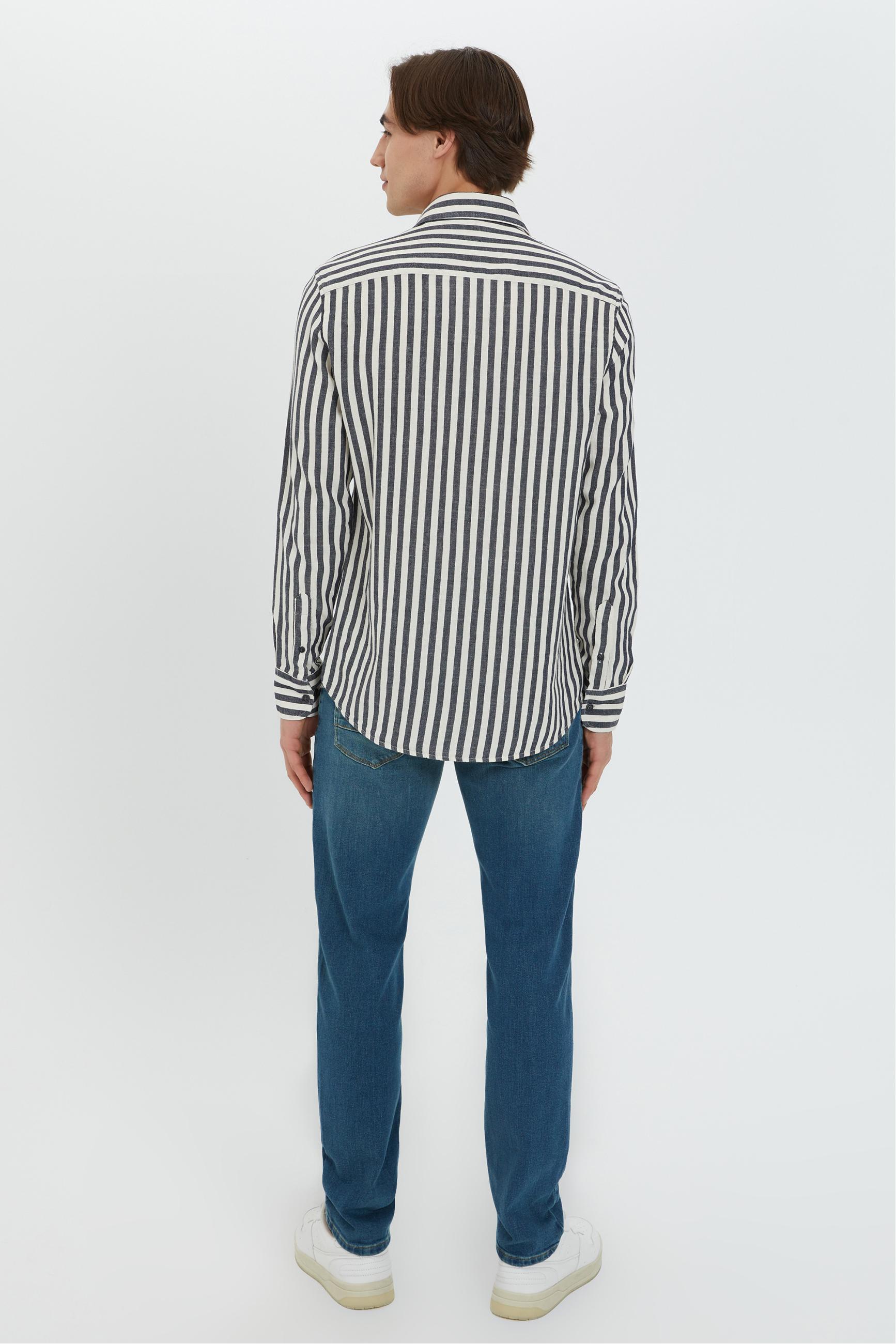 ÇİZGİLİ PAMUKLU REGULAR FIT GÖMLEK