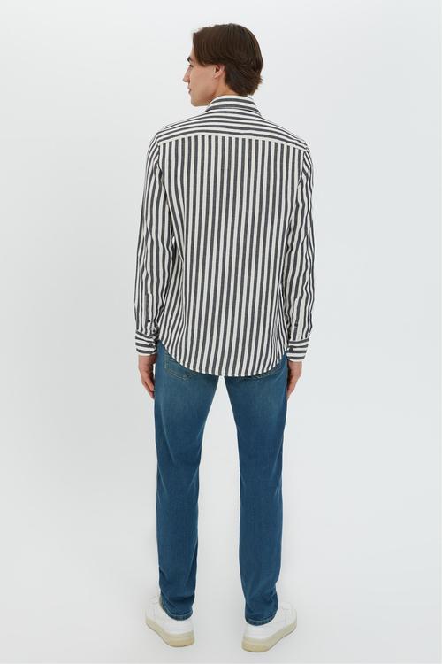  ÇİZGİLİ PAMUKLU REGULAR FIT GÖMLEK