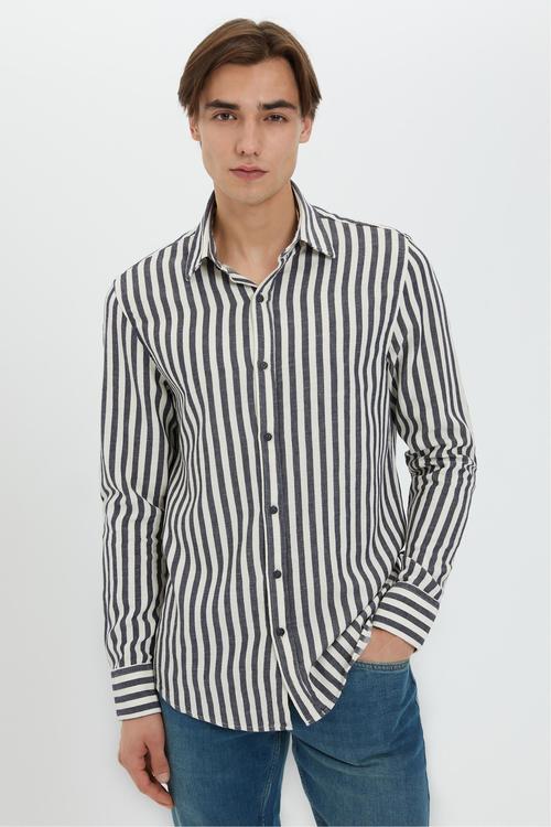  ÇİZGİLİ PAMUKLU REGULAR FIT GÖMLEK