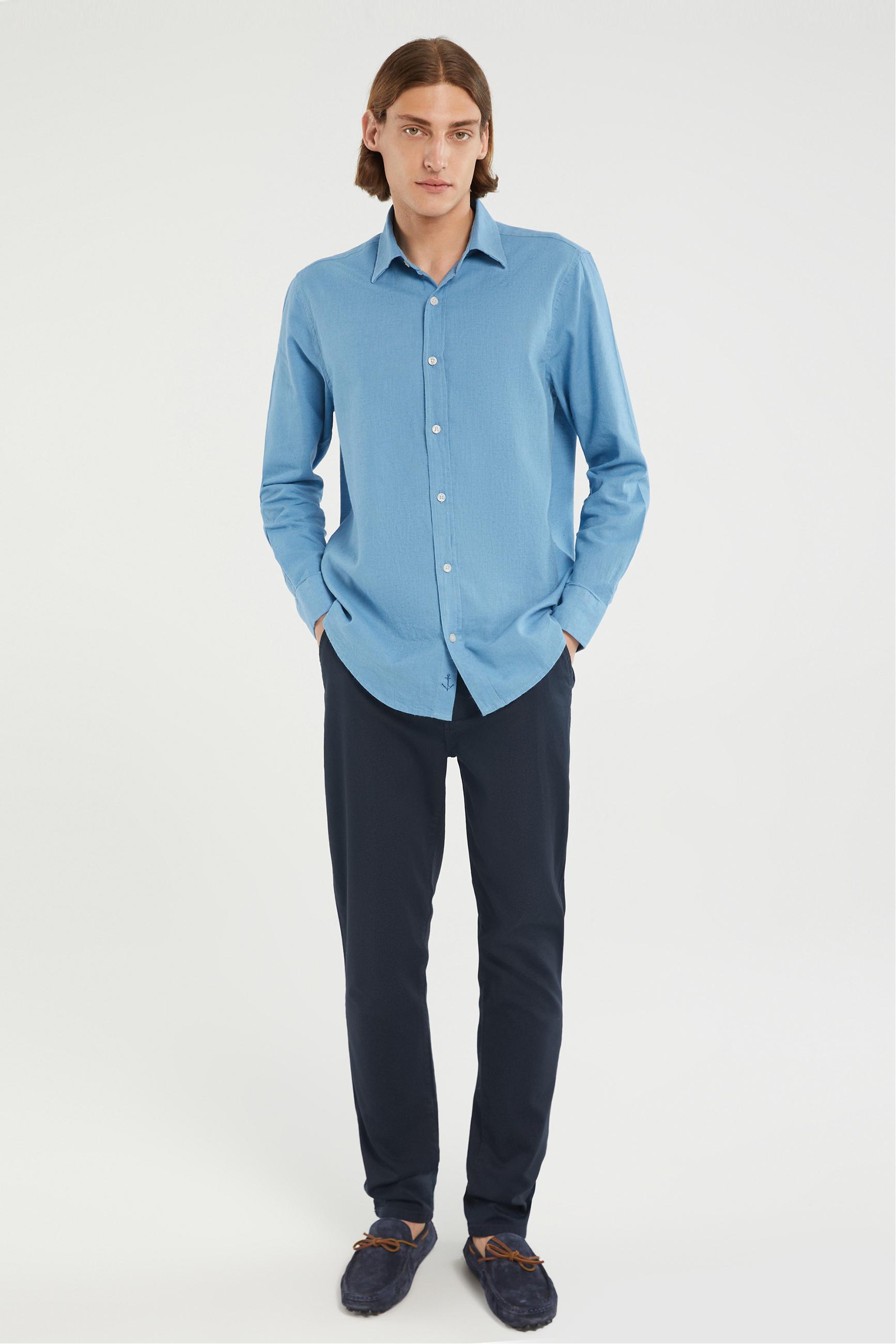 KETEN KARIŞIMLI REGULAR FIT GÖMLEK